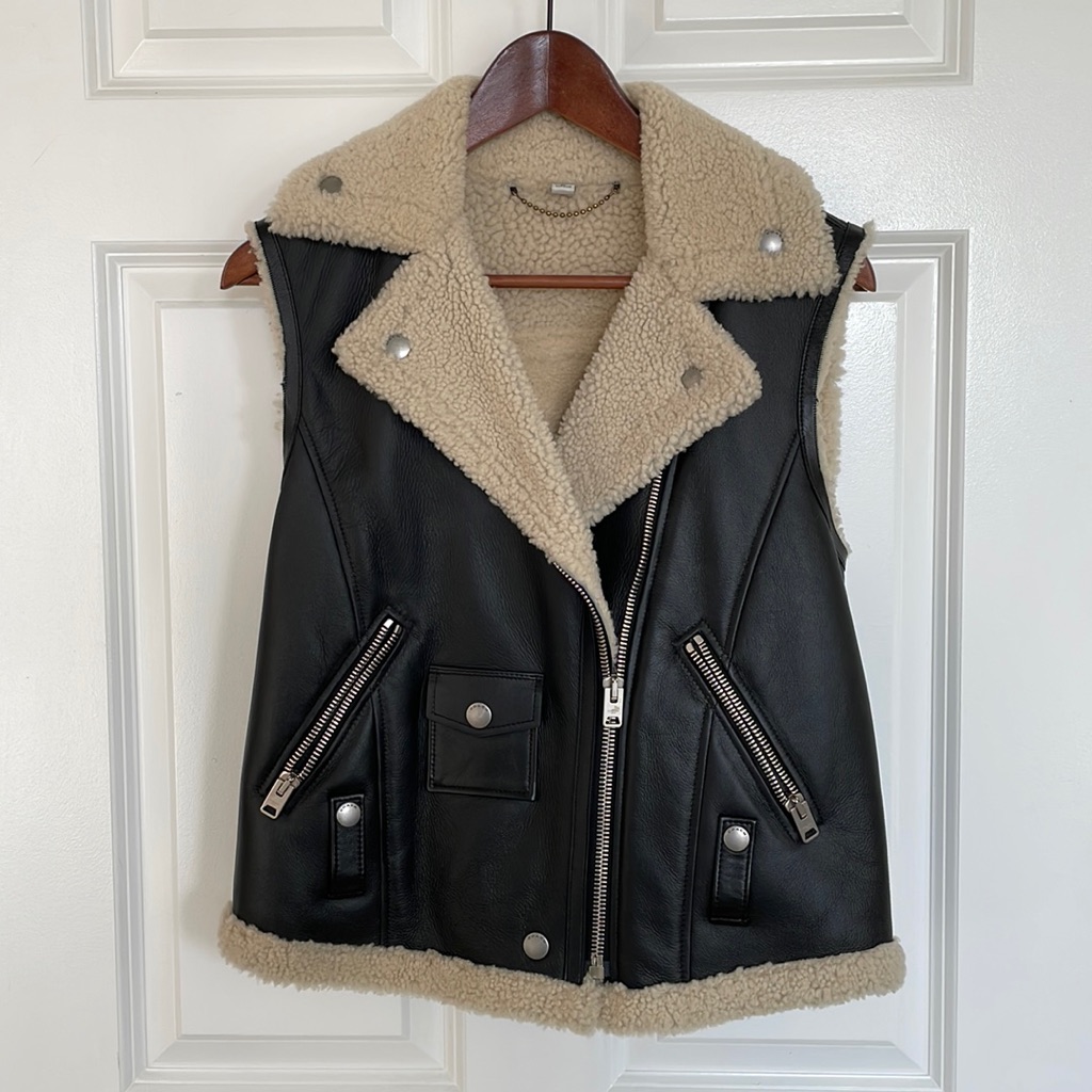 Coach Black And Cream Leather Jacket